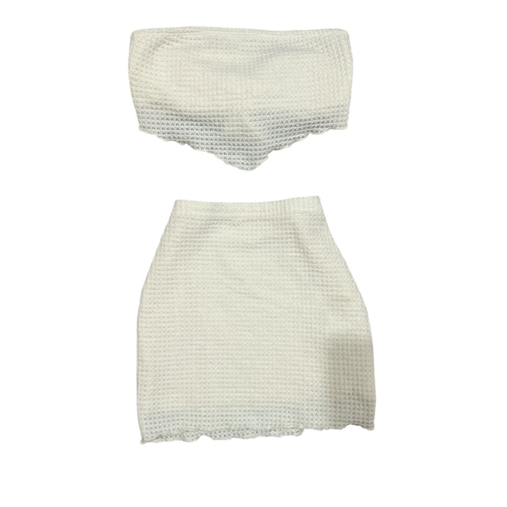 White Knit Two-Piece Set